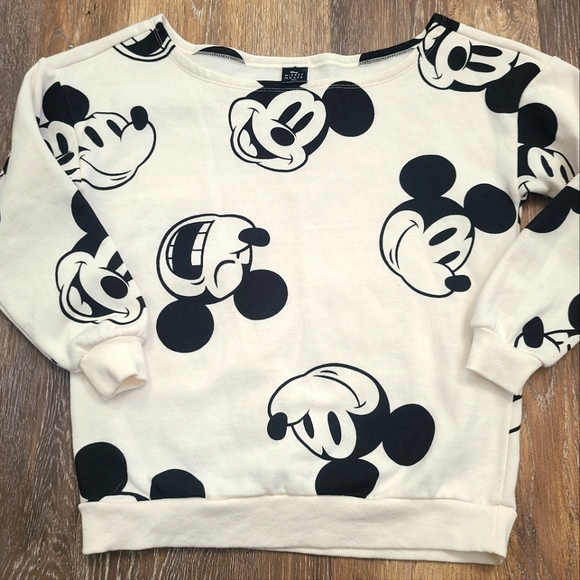 Disney Tops - Disney Mickey Mouse Wide Neck Sweatshirt Size XS